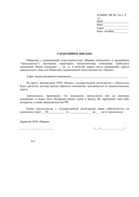 Гарантийное письмо от собственника