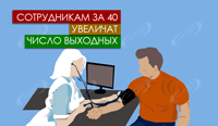 Сотрудникам за 40 увеличат число выходных