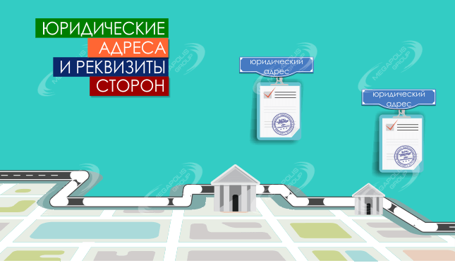 Юридические адреса и реквизиты сторон – пример для информационного письма